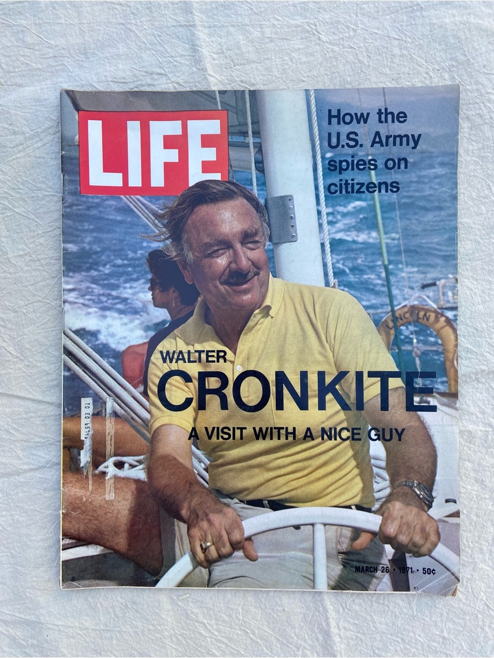 Marlboro LIFE Magazine Cover with Yellow Shirt and Blue Ocean